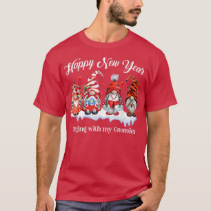 Camiseta Feliz ano novo Chillin Com Meus Gnomos Mulheres Cr