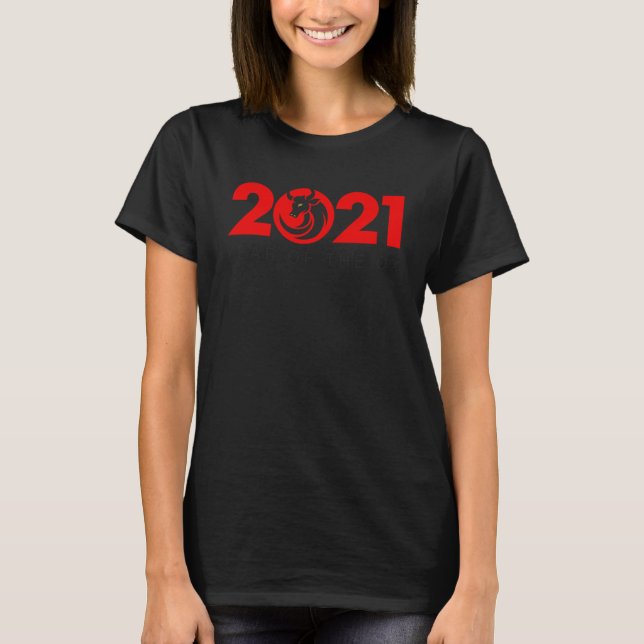 Camiseta Feliz Ano Novo Chinês 2021 Ano Ox do Ano (Frente)
