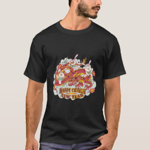Camiseta Feliz Ano Novo Chinês Bunny Dragon Cinese New Yea