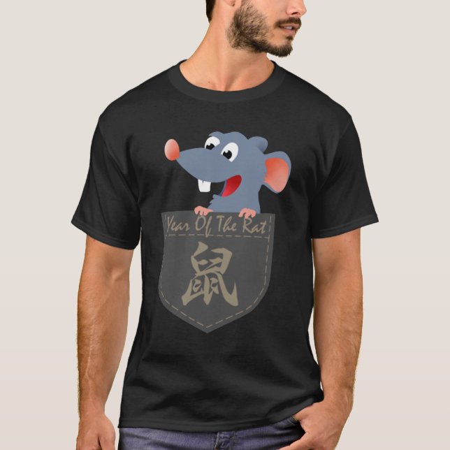 Camiseta Feliz Ano Novo Chinês Do Rato 2020 (Frente)