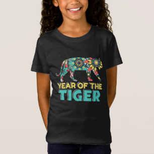 Camiseta Feliz Ano Novo Chinês Tigre Mandala