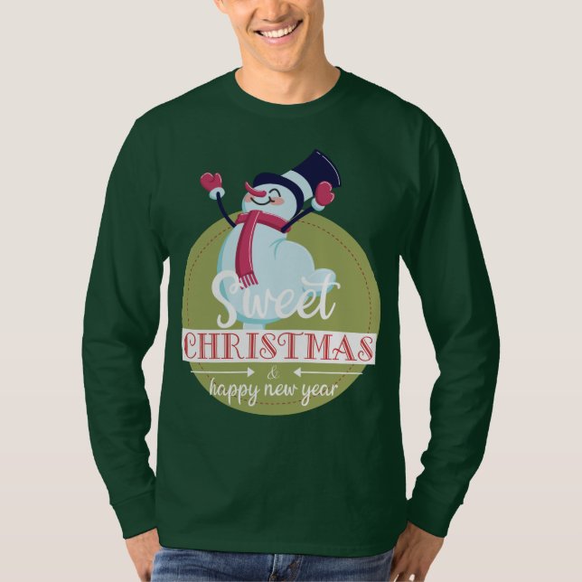 Camiseta feliz ano novo com Natal (Frente)
