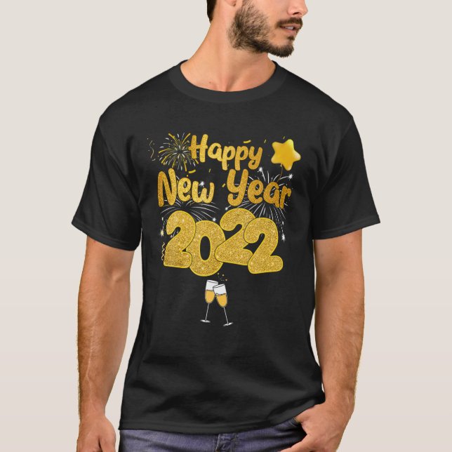 Camiseta Feliz ano novo de Fornecimentos de Véspera de ano  (Frente)