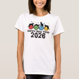 Camiseta Feliz ano novo De Gatos 2026