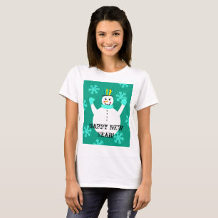 Camiseta Feliz ano novo de neve Camisa-T-mulher