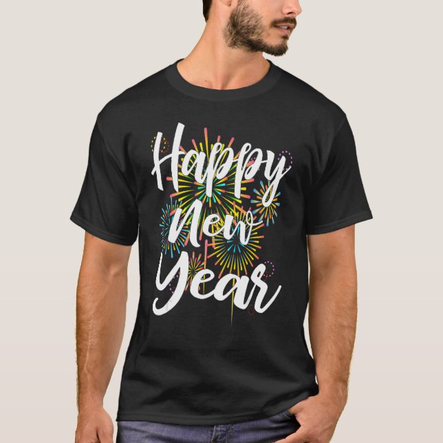 Camiseta Feliz ano novo de véspera de ano novo 2023 Firewor (Frente)