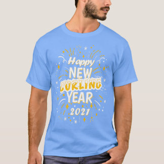 Camiseta Feliz Ano Novo do Curling 2021 Saudação Presente