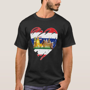 Camiseta Feliz Ano Novo Eu Amo Bandeira da Tailândia Gráfic