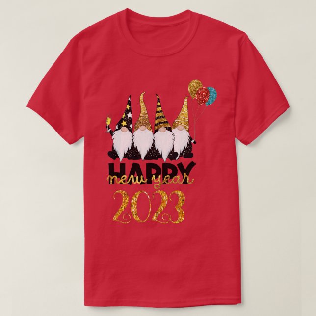 Camiseta Feliz ano novo Gnome 2023 (Frente do Design)