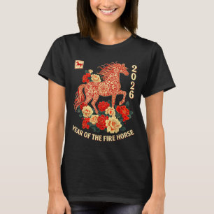 Camiseta Feliz Ano Novo Lunar Chinês do Cavalo 2026 Criança