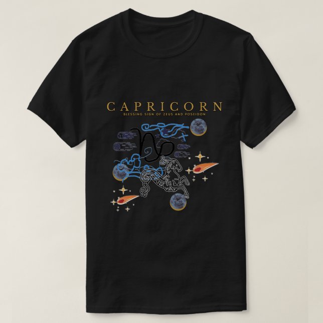 Camiseta Feliz ano novo Mikitiez capricorn saturn astrologi (Frente do Design)