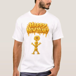 Camiseta Feliz Ano Novo Monstro de Cera de Ouvido