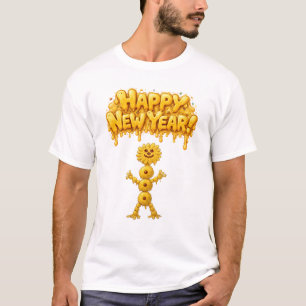 Camiseta Feliz Ano Novo Monstro de Cera de Ouvido