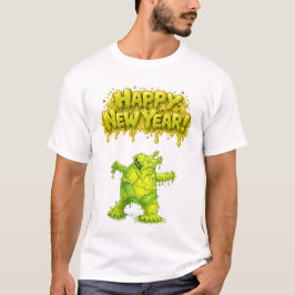 Camiseta Feliz Ano Novo Monstro de Muco