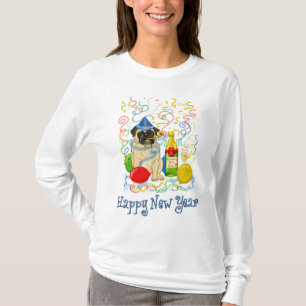 Camiseta Feliz ano novo Pug
