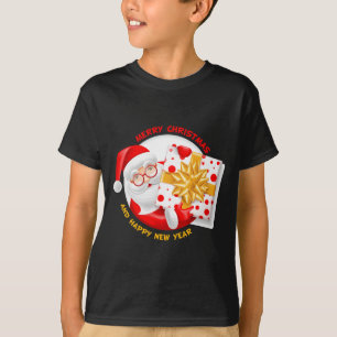 Camiseta Feliz ano novo Santa Claus