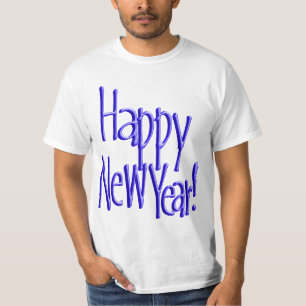 Camiseta Feliz Ano Novo - Texto Azul