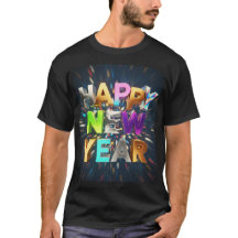 Feliz Ano Novo Texto Metálico 3D – Celebração Fest