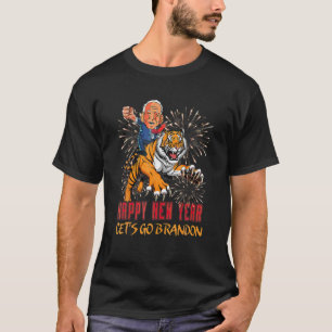 Camiseta Feliz ano novo Vamos Go Brandon Meme Tiger Anti Bi