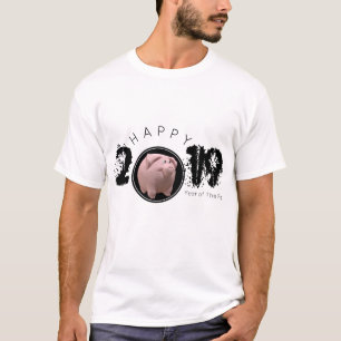 Camiseta Feliz Ano PI 2019 Homem Tee Original