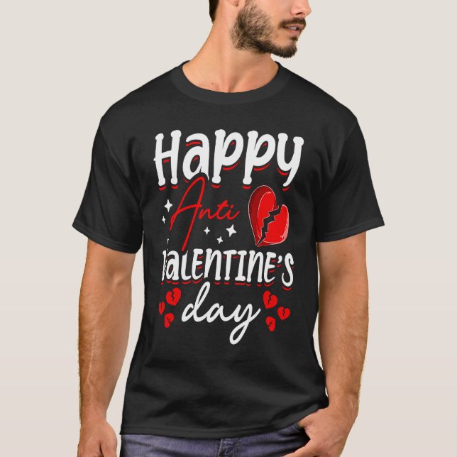 Camiseta Feliz Anti-Valentine Odiava Pecado Coração Quebrad (Frente)