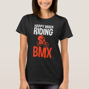 Camiseta Feliz ao Andar no Cavaleiro BMX Bike BMX