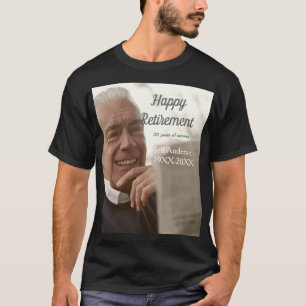 Camiseta Feliz aposentadoria adicione nome foto anos de ser