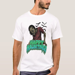 Camiseta Feliz assombrando Zombie no Halloween, blá blá