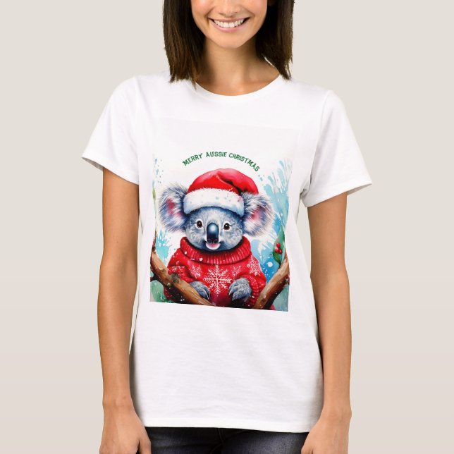 Camiseta Feliz Aussie Christmas Koala (Frente)
