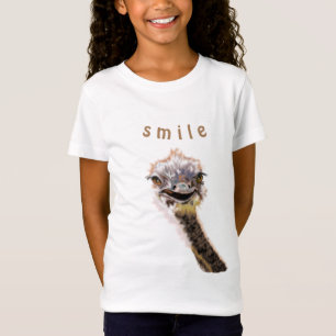 Camiseta Feliz avestruz - Sorria - Seja feliz - divertido