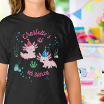 Camiseta Feliz Axolotl Birthday Girl<br><div class="desc">Torne o seu dia extra especial com esta Feliz Camiseta de Aniversário Axolotl. Personalize adicionando o nome e a idade do seu filho! Itens correspondentes disponíveis.</div>