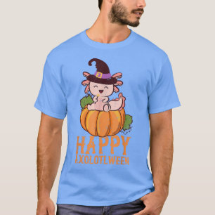 Camiseta Feliz Axolotl Engraçado Axolotl Halloween Pumpkin