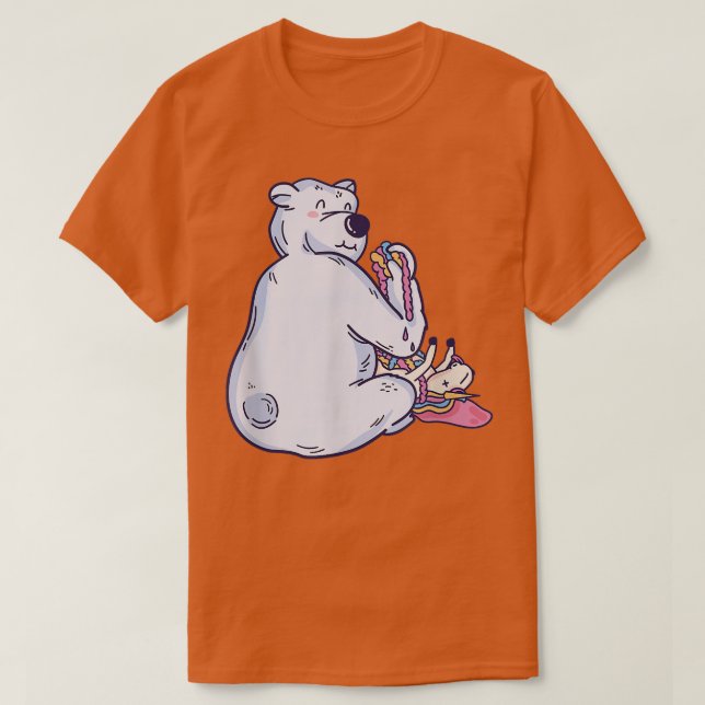 CAMISETA FELIZ BEAR DE POLA COMENDO UM UNICORN (Frente do Design)