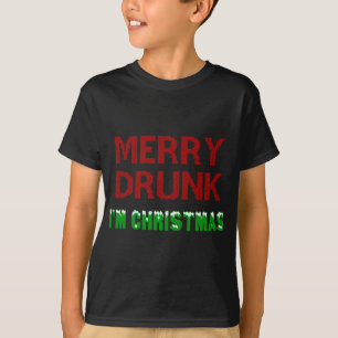 Camiseta Feliz Bebado Eu sou o Bebendo de Natal Vinho Natal
