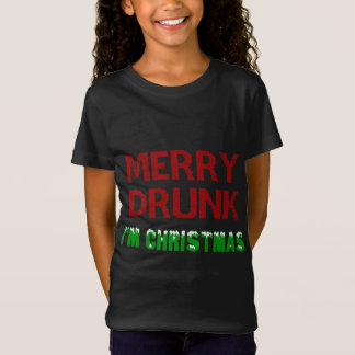 Camiseta Feliz Bebado Eu sou o Bebendo de Natal Vinho Natal