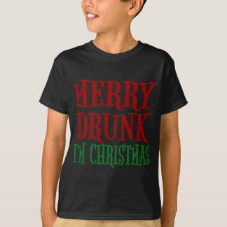 Camiseta Feliz Bebado Sou um Bebendo de vinho de Natal Engr