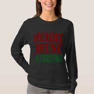 Camiseta Feliz Bebado Sou um Bebendo de vinho de Natal Engr