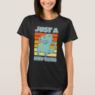 Camiseta Feliz Bebê Dino Kid Dançando Floresta de Dinossaur