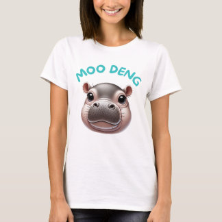 Camiseta Feliz Bebê Feliz e Adorável Pigmeus Hippo Moo Deng