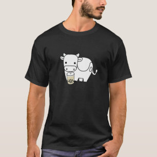 Camiseta Feliz Bebendo de vaca giro Boba Bubble milk Tea