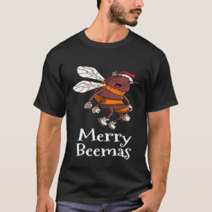 Camiseta Feliz Beemas Feliz Natal Santas Hat Beekeeper