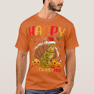 Camiseta Feliz Bengala Gato Feliz Bengala Gato Olá Obrigado