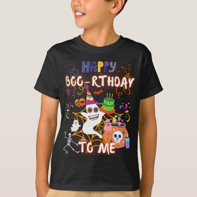 Camiseta Feliz Boo-Dia Para Mim Festa de aniversário De Hal (Frente)