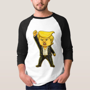 Camiseta Feliz Briga Briga Briga Chibi Cartum Meme de Trump