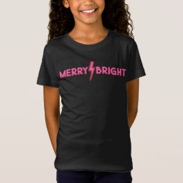 Camiseta Feliz ⚡ Bright Pink Lightning Bolt Natal