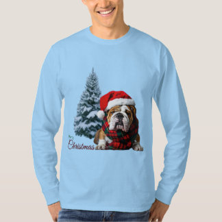 Camiseta Feliz Buldogue de Natal
