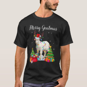 Camiseta Feliz Cabra Natal Cabra Reindeer Papai Noel Cabra