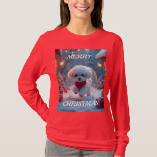 Camiseta Feliz cachorrinho de natal