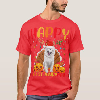 Camiseta Feliz Cachorro Americano Eskimo Olá Tha