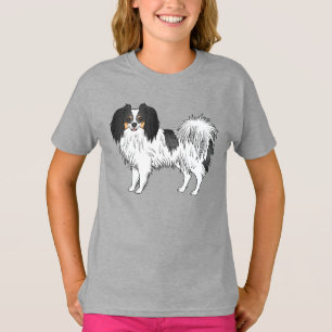 Camiseta Feliz Cachorro De Cartoon Imaginando Um Cão Tricol